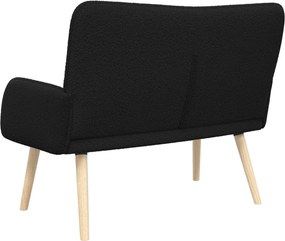 vidaXL Καναπές 2 ατόμων Μαύρο 115 x 61 x 87 εκ. Μπουκλέ