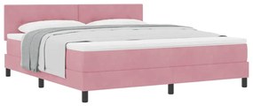 vidaXL Κρεβάτι με Ελατήρια και Στρώμα Ροζ 180 x 200 cm ύφασμα