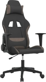 vidaXL Καρέκλα Gaming Μαύρη και Taupe Υφασμάτινη