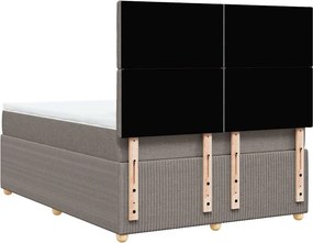 vidaXL Κρεβάτι Boxspring με Στρώμα Taupe 140x200 εκ. Υφασμάτινο