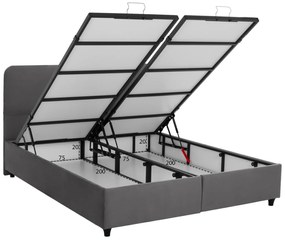 ΚΡΕΒΑΤΙ DOLORES ΜΕ ΑΠΟΘΗΚΕΥΤΙΚΟ ΓΚΡΙ ΒΕΛΟΥΔΟ HM631.10 ΓΙΑ ΣΤΡΩΜΑ 160x200 εκ.