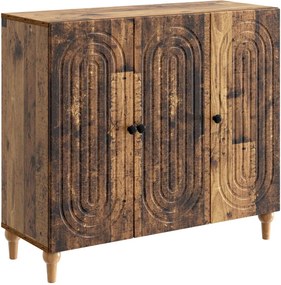 vidaXL Πλαϊνό γραφείο Παλαιωμένο ξύλο 89 x 34,5 x 80 εκ