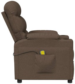 vidaXL Πολυθρόνα Μασάζ Καφέ Υφασμάτινη