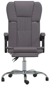 vidaXL Καρέκλα Γραφείου Ανακλινόμενη Γκρι Συνθετικό δέρμα