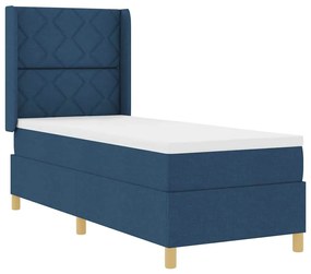 vidaXL Κρεβάτι με ελατήρια με στρώμα Μπλε 80 x 200 cm ύφασμα