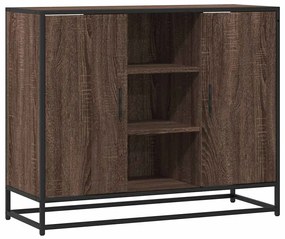 Sideboard καφέ δρυς 92x35x76 cm Ξύλινο μηχανουργικό ξύλο - Καφέ