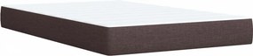 vidaXL Κρεβάτι Boxspring με Στρώμα Σκούρο Καφέ 120x200 εκ. Υφασμάτινο