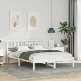 vidaXL Σκελετός Κρεβατιού Λευκό 140 x 190 cm Συμπαγές ξύλο πεύκου