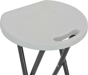 vidaXL Σκαμπό Μπαρ Πτυσσόμενα 2 τεμ. Λευκά από HDPE / Ατσάλι