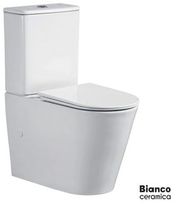 Bianco Ceramica Versa VR12000SC-300 Λεκάνη Χαμηλής Πίεσης 63 Rimless Back To Wall με κάλυμμα Soft Close &amp; καζανάκι White