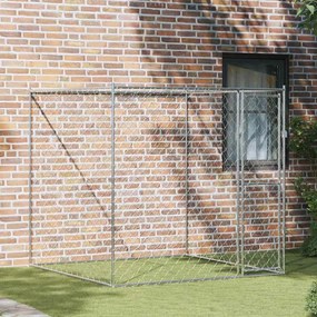 vidaXL Κλουβί σκύλου Ασημί 200 x 200 x 200 cm Επικαλυμμένος Χάλυβας