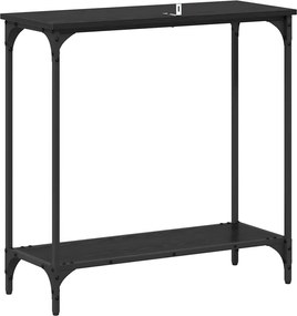 vidaXL Τραπέζι κονσόλας με ράφι Μαύρη δρυς 75 x 30.5 x 75 εκ