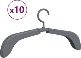 vidaXL Κρεμάστρες Ρούχων Επεκτεινόμενες 10 Τεμ. Γκρι