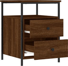 vidaXL Κομοδίνο Καφέ Δρυς 44 x 45 x 60 εκ. από Επεξεργασμένο Ξύλο