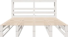vidaXL Σκελετός Κρεβ. Χωρίς Στρώμα Λευκό 120x190 εκ Μασίφ Πεύκο