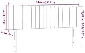 Κεφαλάρι Κρεβατιού LED Ανοιχτό Γκρι 144x5x78/88 εκ. Υφασμάτινο 3121848