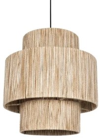 SALTO 203-0037 Boho Κρεμαστό Φωτιστικό Καπέλο Μονόφωτο 1 x E27 IP20 Μπέζ Σχοινί-M40 x Π40 x Υ42cm Globostar-203-0037-Μπεζ 203-0037