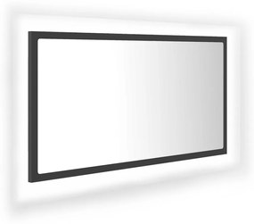 Καθρέφτης Μπάνιου με LED Γκρι 80x8,5x37 εκ. από Ακρυλικός - Γκρι