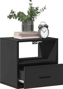 vidaXL Επίτοιχο ντουλάπι κομοδίνου Μαύρο 40x31x39,5 cm