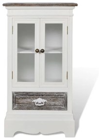 vidaXL Ντουλάπι με 2 Πόρτες και 1 Συρτάρι Λευκό Ξύλινο