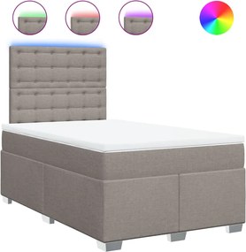 vidaXL Κρεβάτι Boxspring με Στρώμα Taupe 120x190 εκ. Υφασμάτινο