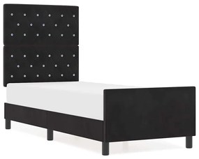 vidaXL Σκελετός Κρεβατιού με κεφαλάρι Μαύρο 80 x 200 cm Βελούδο