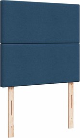 vidaXL Κρεβάτι Boxspring με Στρώμα Μπλε 90x200 εκ.Υφασμάτινο