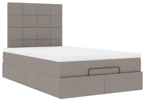 vidaXL Οθωμανικό κρεβάτι με στρώμα Taupe 120x190 cm Ύφασμα