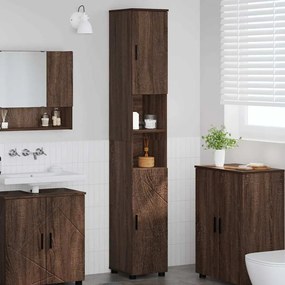 vidaXL Ψηλό ντουλάπι μπάνιου με αποθήκευση Καφέ δρυς 30 x 35 x 192 εκ.