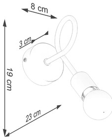 Sollux Φωτιστικό τοίχου LEVAR μαύρο,ατσάλι,Ε27 1xmax 15W LED