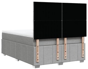 ΚΡΕΒΑΤΙ BOXSPRING ΜΕ ΣΤΡΩΜΑ ΑΝΟΙΧΤΟ ΓΚΡΙ 140X200 ΕΚ. ΥΦΑΣΜΑΤΙΝΟ 3291691