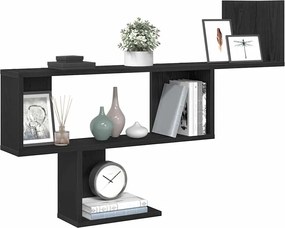 vidaXL Ράφι Τοίχου Μαύρη Δρυς 100x15x70 εκ. από Τεχνητό Ξύλο