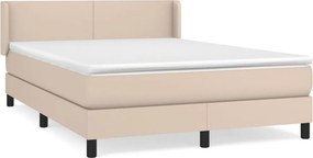vidaXL Κρεβάτι Boxspring με Στρώμα Καπουτσίνο 140x200εκ.από Συνθ.Δέρμα