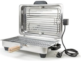 Ηλεκτρική Ψησταριά Σχάρας Roller με καπάκι, διπλή σχάρα, ισχύ 1200W και διαστάσεις 51x36x15cm