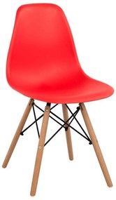 Καρέκλα Με κάθισμα Twist PP HM8460.04 46x50x82cm Red Σετ 4τμχ Wood, Polypropylene