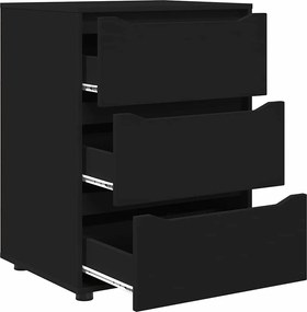 vidaXL Ντουλάπι αποθήκευσης Μαύρο 60 x 48 x 81 εκ Επεξεργασμένο ξύλο