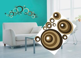 Διακοσμητικά αυτοκόλλητα τοίχου καφέ κύκλοι - 50x70