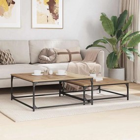 vidaXL Τραπεζάκι σαλονιού 2 pcs Artisan Oak 80 x 80 x 35 cm