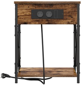 vidaXL Κομοδίνο Καπνιστή δρυς 41 x 31 x 51 εκ. Επεξεργασμένο ξύλο