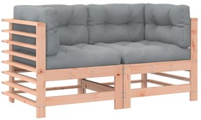 vidaXL Καναπέδες Γωνιακοί με Μαξιλάρια 2 τεμ. Μασίφ Ξύλο Ψευδοτσούγκας