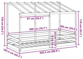 ΟΡΟΦΗ ΚΡΕΒΑΤΙΟΥ ΠΑΙΔΙΚΗ ΚΑΦΕ ΚΕΡΙΟΥ 100X200ΕΚ ΜΑΣΙΦ ΞΥΛΟ ΠΕΥΚΟΥ 846999