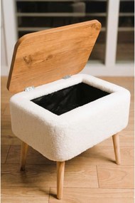 Κομοδίνο Λευκό / Φυσικό MIVANAL 60x30x55
