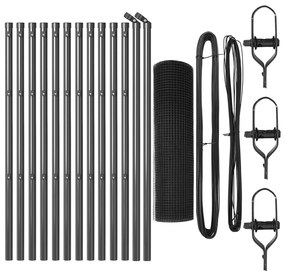 vidaXL Φράχτης  Welded Wire με 13 Στήλες Γκρίζος 0.6x25 μ Ατσάλι