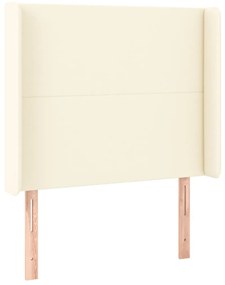 vidaXL Κεφαλάρι με Πτερύγια Κρεμ 83x16x118/128 εκ. Συνθετικό Δέρμα