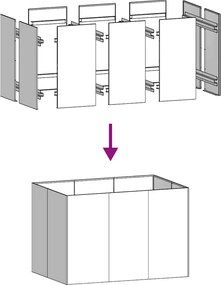 vidaXL Ζαρντινιέρα Λευκή 120x80x80 εκ. από Χάλυβα