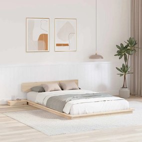 vidaXL Σκελετός Κρεβατιού Καφέ 140 x 190 cm ξύλο