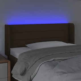 Κεφαλάρι Κρεβατιού LED Σκούρο Καφέ 83x16x78/88 εκ. Υφασμάτινο 3123353