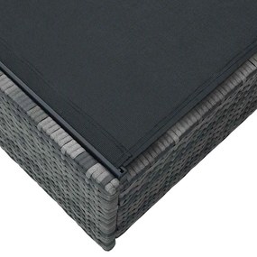 vidaXL Ξαπλώστρα με μαξιλάρι Γκρι 60 x 200 x 27εκ συνθετικό ρατάν