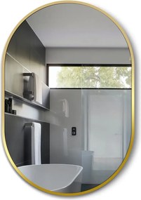Stewehome Οβάλ καθρέφτης τοίχου με χρυσό πλαίσιο 40x27 cm