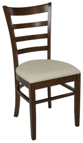NATURALE Καρέκλα Καρυδί, Pu Εκρού  42x50x91cm [-Καρυδί/Εκρού-] [-Ξύλο/PVC - PU-] Ε7052,3